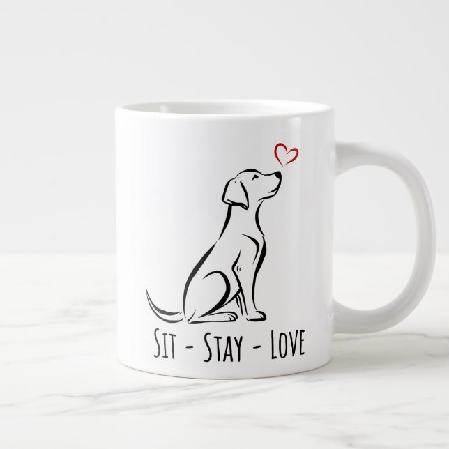 Sit-Stay-Love Labrador Jumbo-Tasse (Rechts)