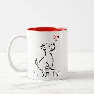 Sit-Stay-Love Westie Zweifarbige Tasse