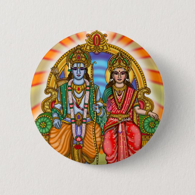 Sita Ram Devotional-Button Button (Vorderseite)