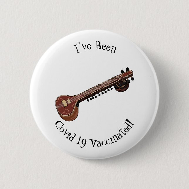 Sitar-Cartoon-Abbildung Button (Vorderseite)