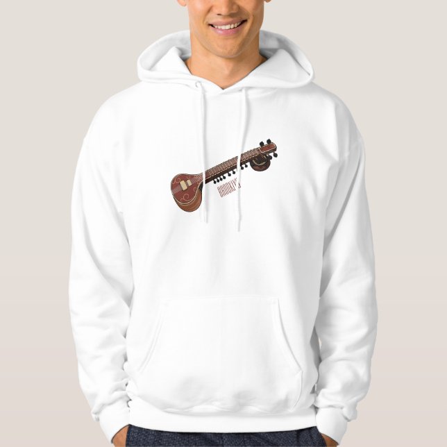 Sitar-Cartoon-Abbildung Hoodie (Vorderseite)