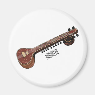 Sitar-Cartoon-Abbildung Magnet