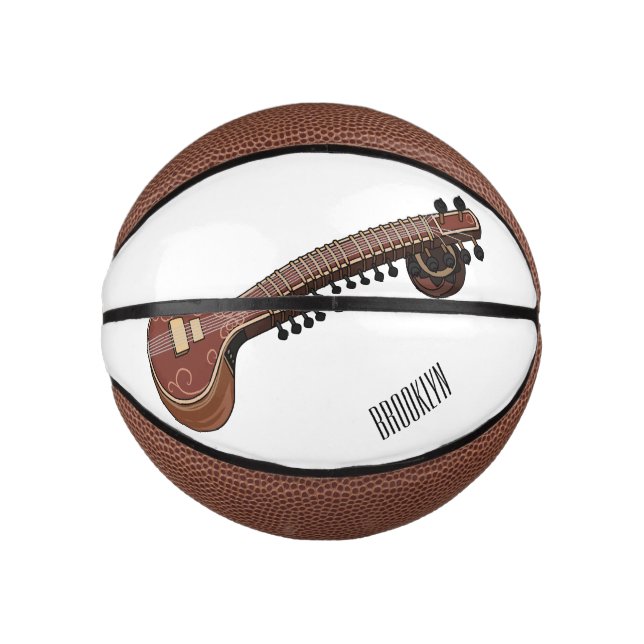 Sitar-Cartoon-Abbildung Mini Basketball (Vorderseite)