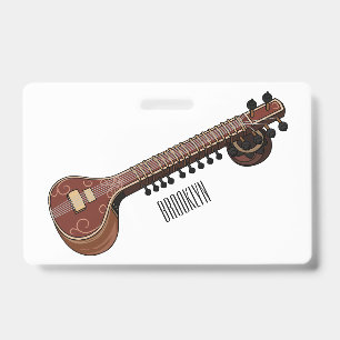 Sitar-Cartoon-Illustration Ausweis