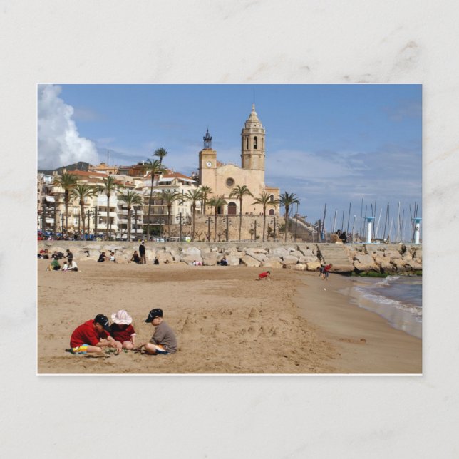 Sitges, Barcelona, jocs a la platja Postkarte (Vorderseite)