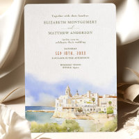 Sitges Spanien Aquarellfarben-Hochzeit in Urlaubso