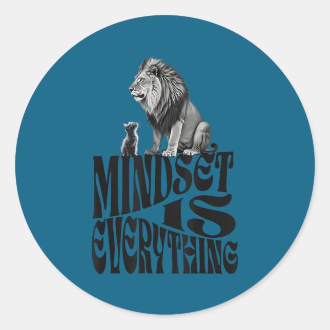 Sitive Mindset Everything Insrational Motivational Runder Aufkleber (Vorderseite)