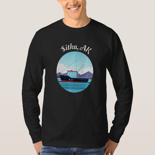 Sitka Alaska Fischerboot Fischer T-Shirt (Vorderseite)