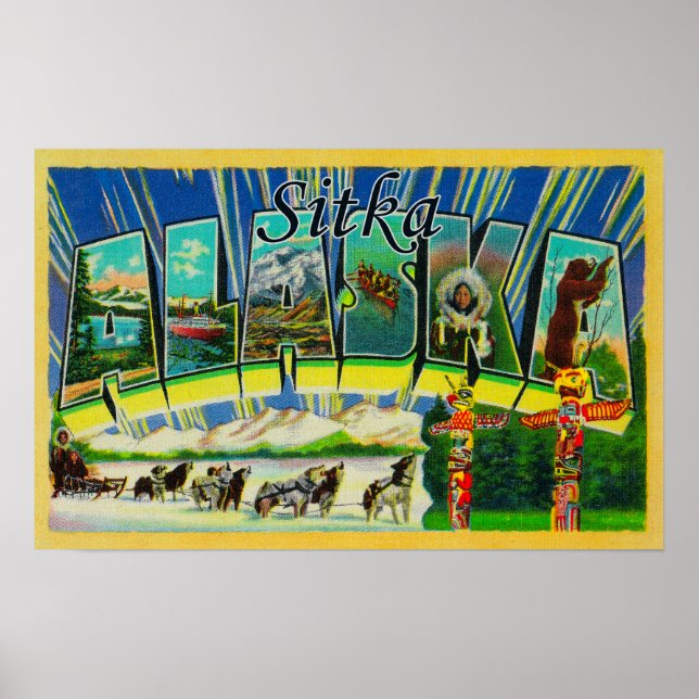 Sitka, Alaska, Große BriefszenenSitka, AK Poster (Vorne)