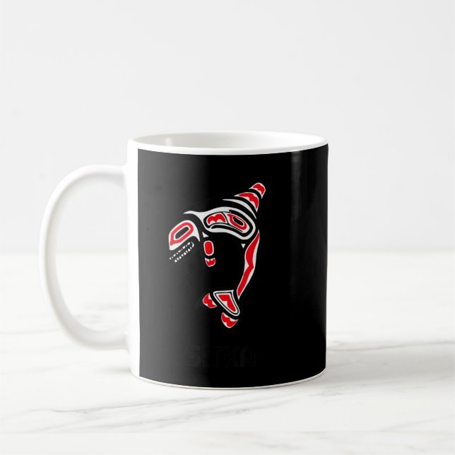 Sitka Alaska Native Amerikanische Ureinwohner Orca Kaffeetasse (Links)