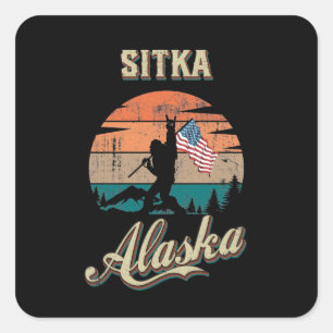 Sitka Alaska Quadratischer Aufkleber