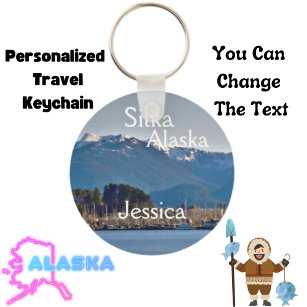 Sitka Alaska Travel Junkie Personalisiert Schlüsselanhänger