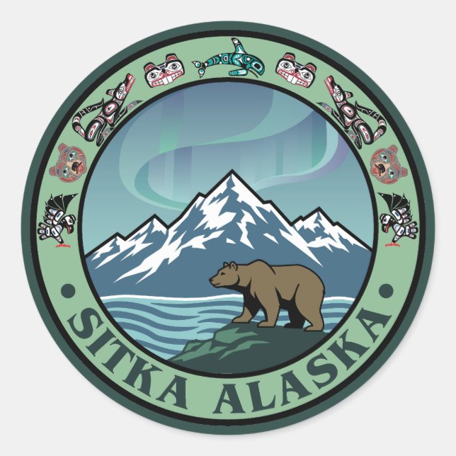 Sitka Alaska United States Runder Aufkleber (Vorderseite)