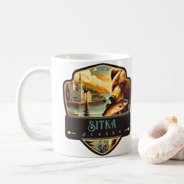 Sitka, Alaska | VINTAG Kaffeetasse (Mit Donut)