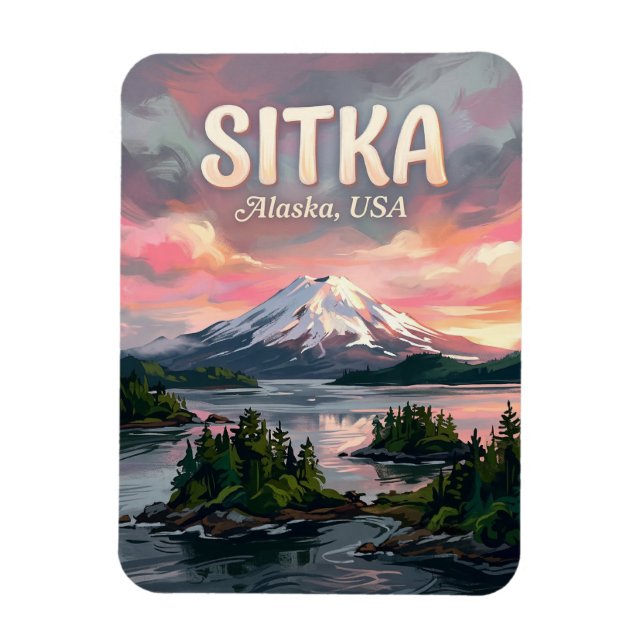 Sitka Sound Alaska Reise Magnet (Vertikal)