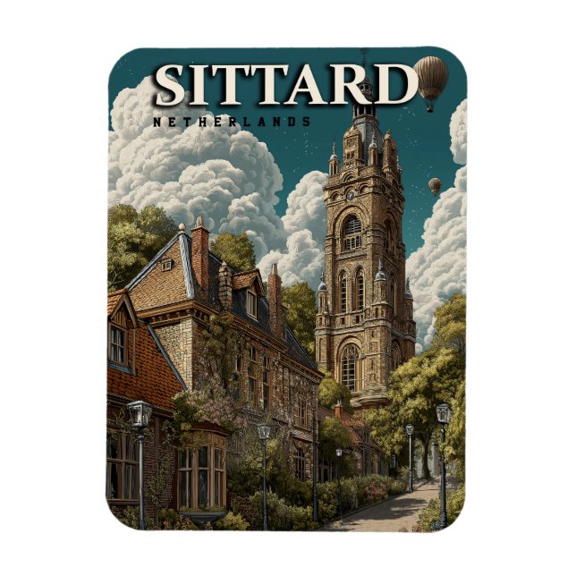Sittard Netherlands Vintage Travel Magnet (Vertikal)