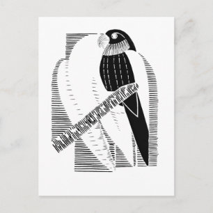 Sittich-Front-Minimalist-Tier-Kunst-Abstrakt Postkarte