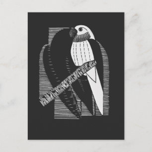 Sittich Rücken Minimalistische Tierkunst Abstrakt Postkarte