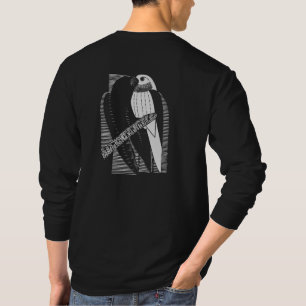 Sittich Rücken Minimalistische Tierkunst Abstrakt T-Shirt