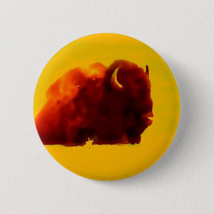 Sitting Bison Button
