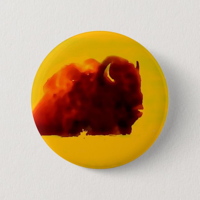 Sitting Bison Button (Vorderseite)