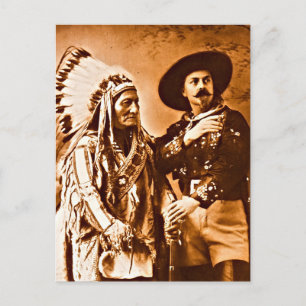 Sitting Bull Buffalo Bill Wild West Show 1885  Postkarte