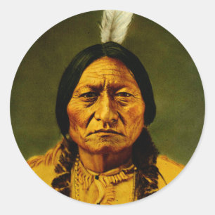 Sitting Bull Häuptling der amerikanischen Ureinwoh Runder Aufkleber