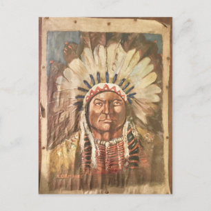 Sitting Bull Indischer Chef Postkarte