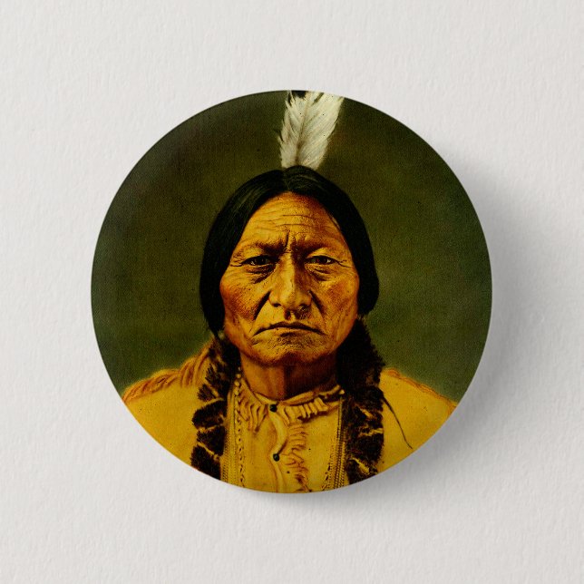 Sitting Bull Native Amerikanische Ureinwohner Chie Button (Vorderseite)