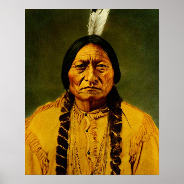 Sitting Bull Native Amerikanische Ureinwohner Chie Poster (Vorne)