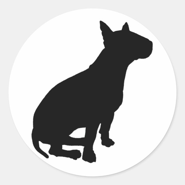 Sitting Bull Terrier Runder Aufkleber (Vorderseite)