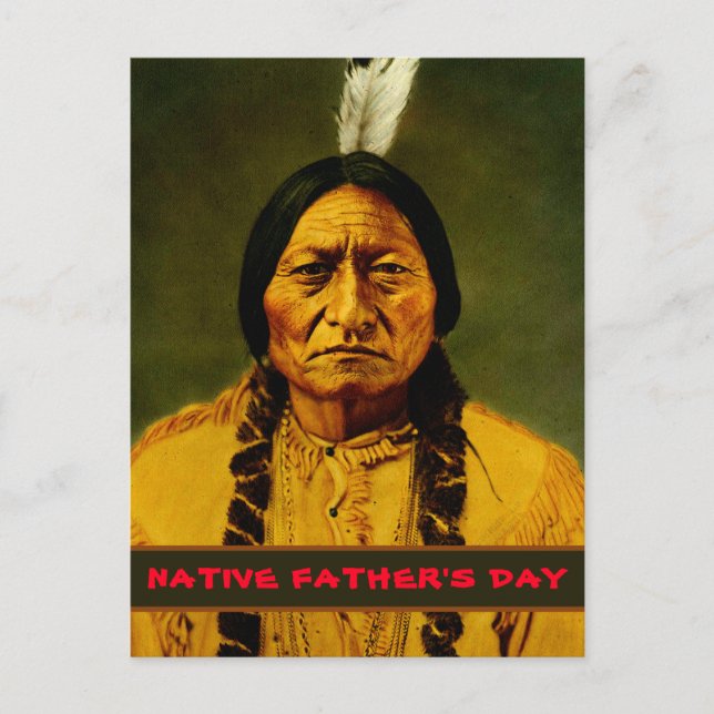 Sitting Bull Tribal American Native Father's Day Postkarte (Vorderseite)