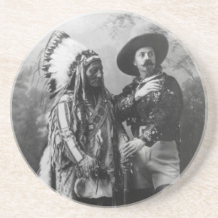 Sitting Bull und Buffalo Bill-Porträt ab 1885 Getränkeuntersetzer