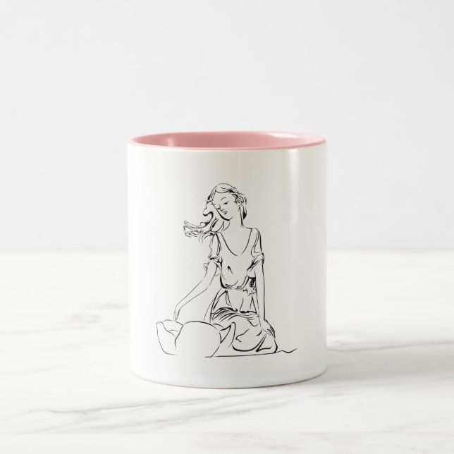 Sitting Fairy... Zweifarbige Tasse (Mittel)