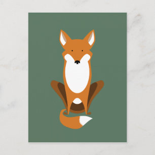 Sitting Fox Postkarte