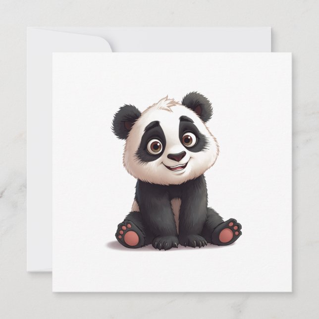 Sitting Panda Bear Cartoon Illustration Artwork (Vorderseite)