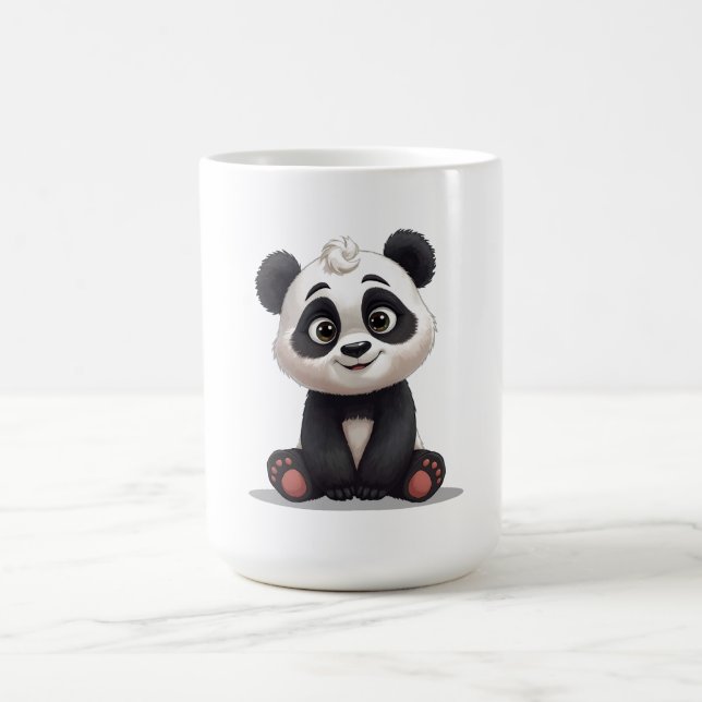 Sitting Panda Bear Cartoon Illustration Artwork Kaffeetasse (Mittel)