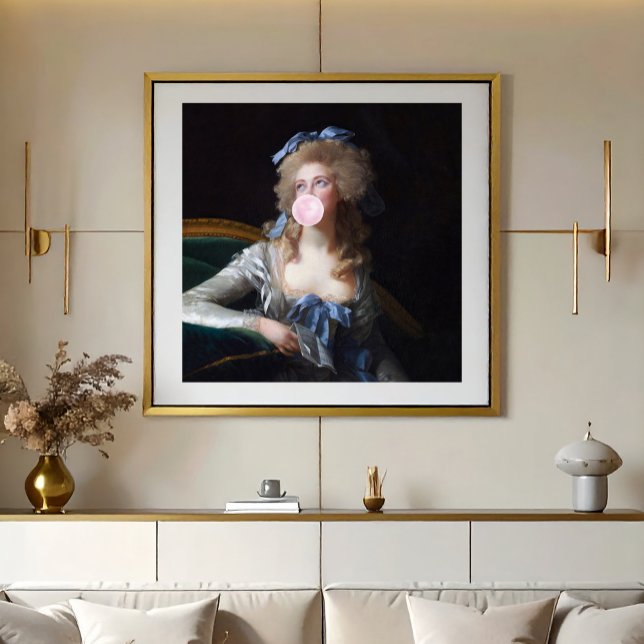 Sittsam mit rosa Kaugummi Poster (A vintage painting pop art makes for a great statement piece.)