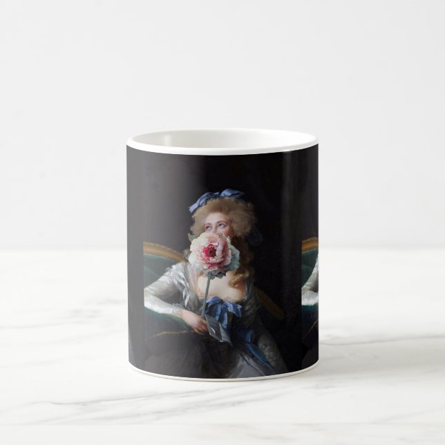 Sittsam mit rosa Pfingstrose Kaffeetasse (Mittel)