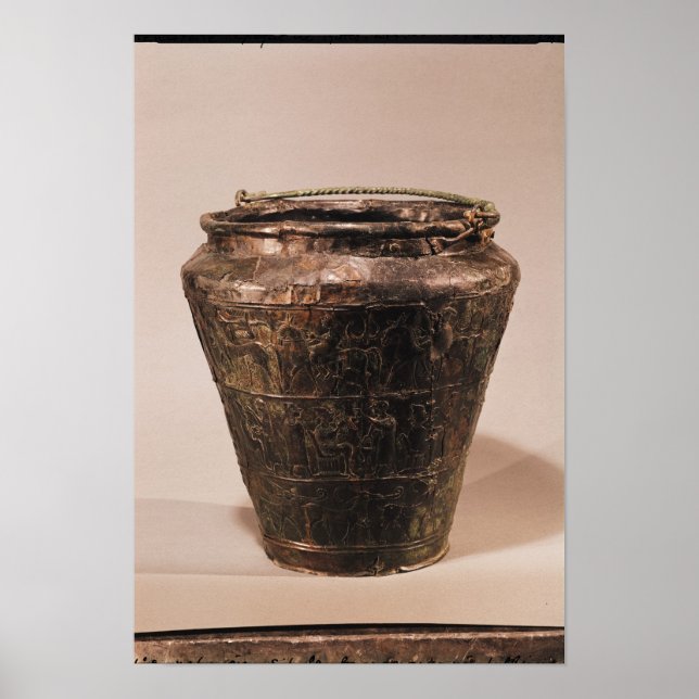 Situla mit drei dekorativen Repousen Poster (Vorne)