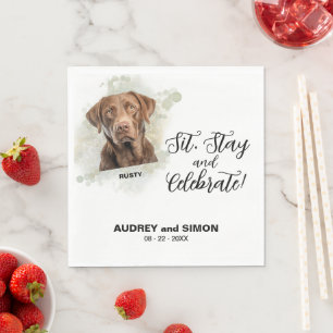 Sitz, bleib und feiere Chesapeake Bay Retriever Serviette
