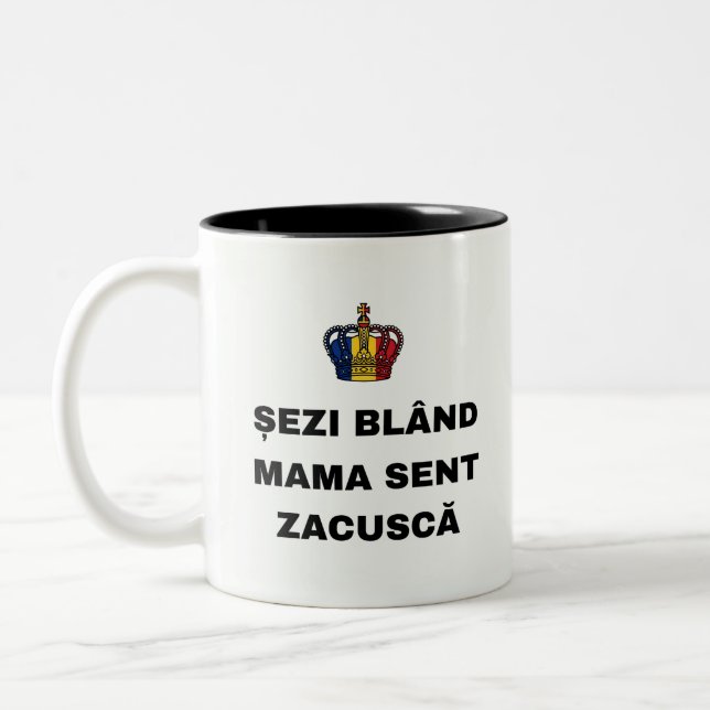 SITZ GEMÜTLICH MAMA SANDTE ZACUSCĂ ZWEIFARBIGE TASSE (Links)