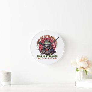 Sitz in Stille  Runde Wanduhr