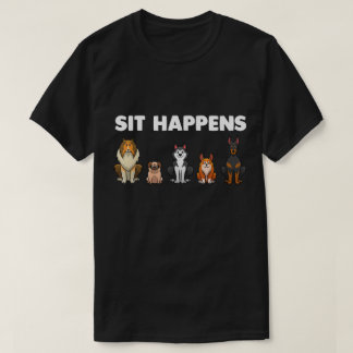 Sitz passiert lustige Hunde-Liebhaber Cartoon-Welp T-Shirt