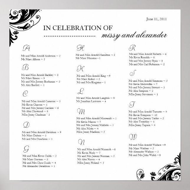 Sitzanordnung ~ Benutzerdefiniert Poster (Vorne)