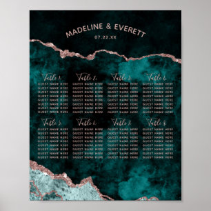 Sitzanordnung für grüne und Rose Gold Agate Poster