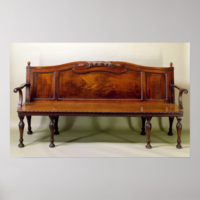 Sitzbank aus geschnitztem Chippendale, c.1770 Poster (Vorne)