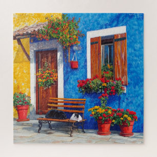 Sitzbankbegleiter – Venedig-inspiriertes Katzenpuz Puzzle