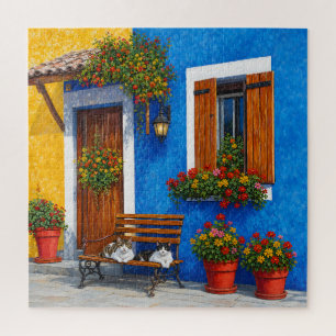 Sitzbankbegleiter – Venedig-inspiriertes Katzenpuz Puzzle