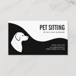 Sitzdienst für Haustiere Hunde Silhouette Schwarz/ Visitenkarte